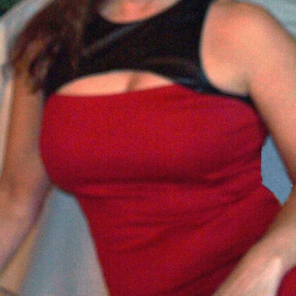 Red Hi-Lo Keyhole Black Faux Leather Maxi Dress - Picture 2 of 7